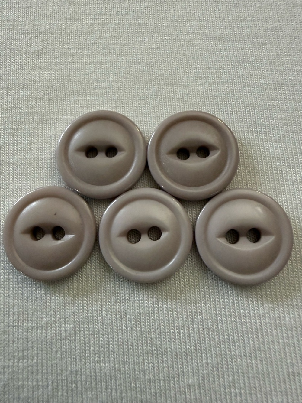 EUVC 1/2 Inch Semi-Glossy Plastic Purple-Taupe 2-Hole Sewing Buttons - Set of 5